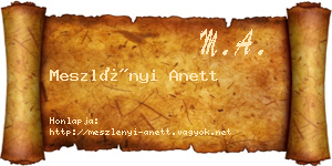 Meszlényi Anett névjegykártya