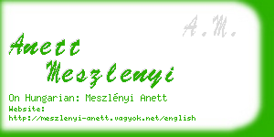 anett meszlenyi business card