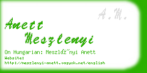 anett meszlenyi business card